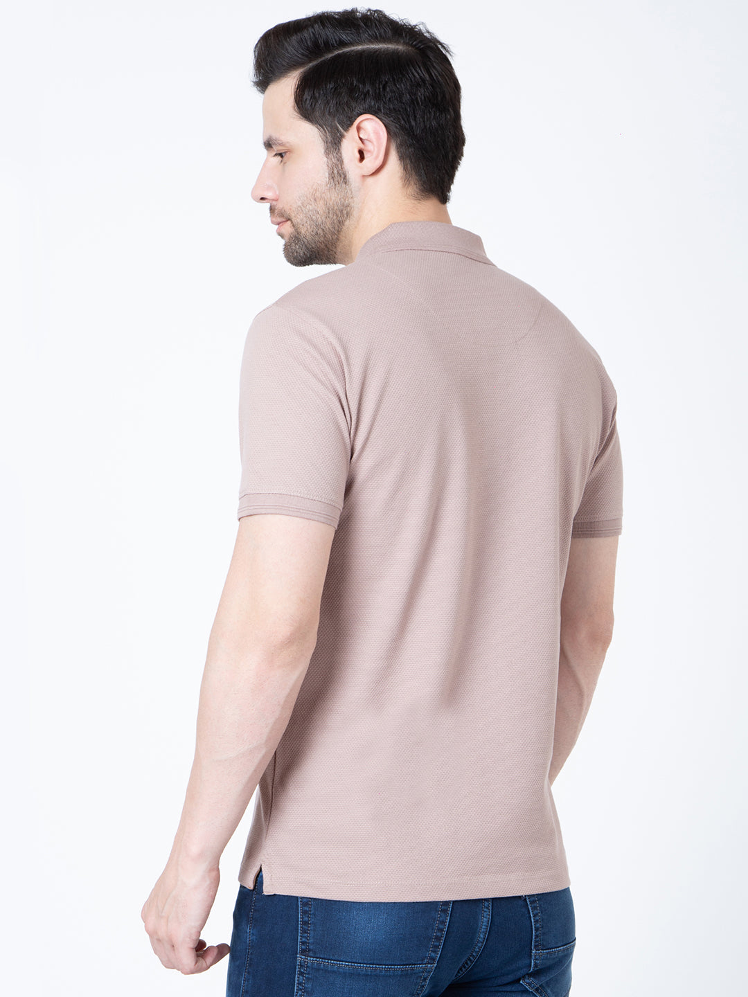 Men Polo Popcorn Light Brown T-Shirt