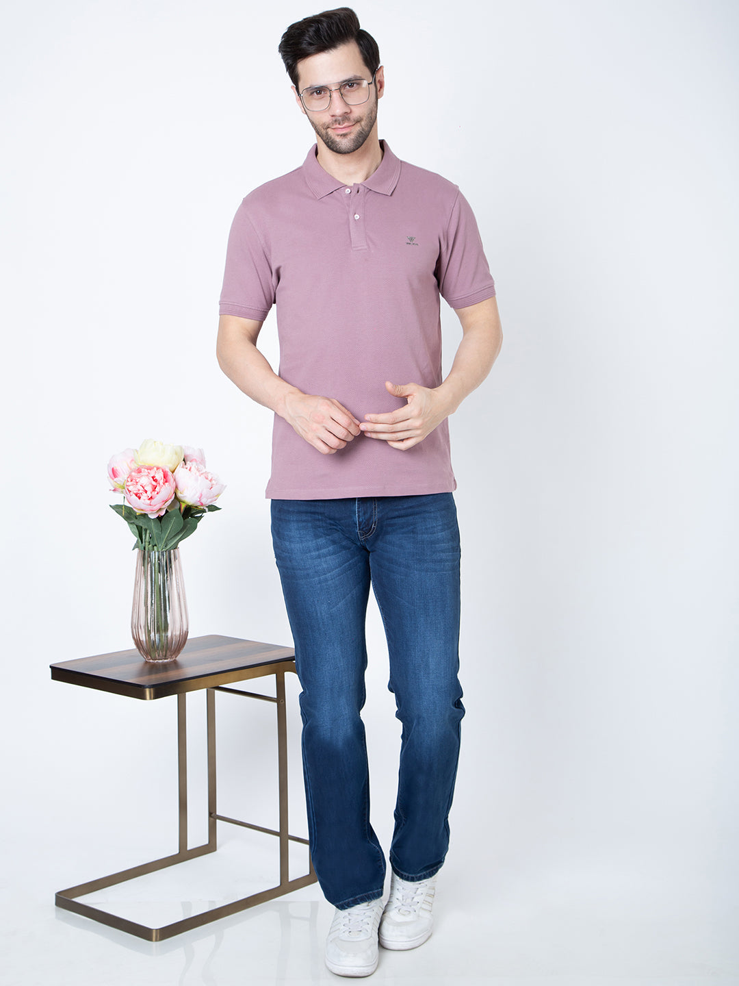Men Polo Popcorn Wine T-Shirt