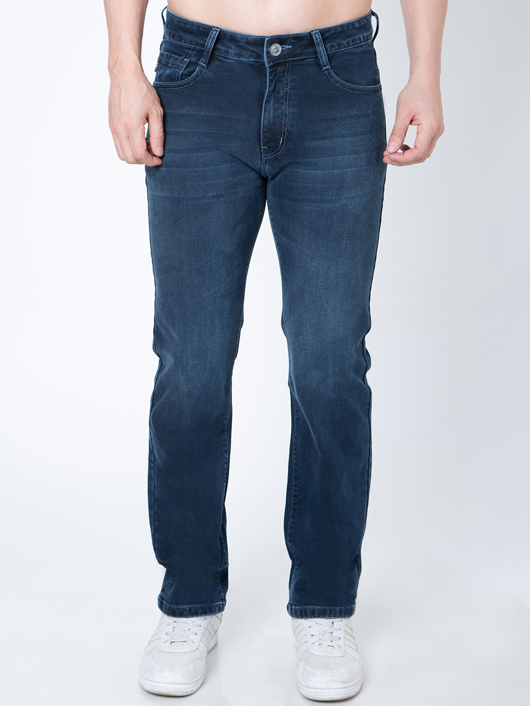 Men Dark Blue Straight Fit Denim