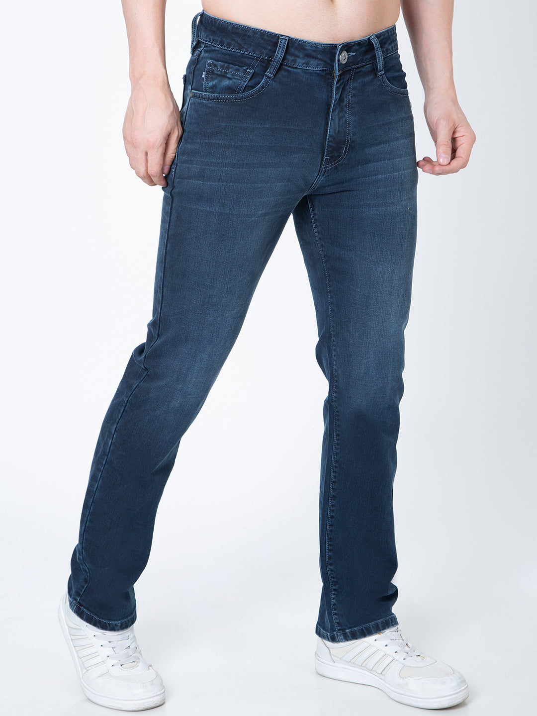 Men Dark Blue Straight Fit Denim