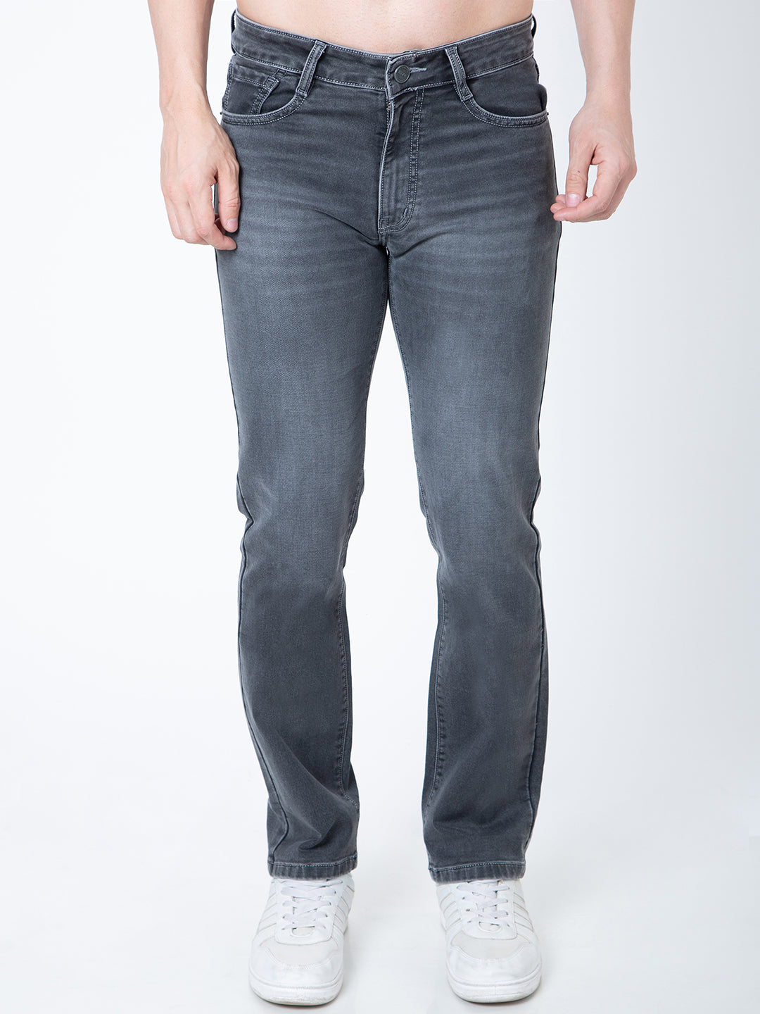 Men Grey Straight Fit Denim