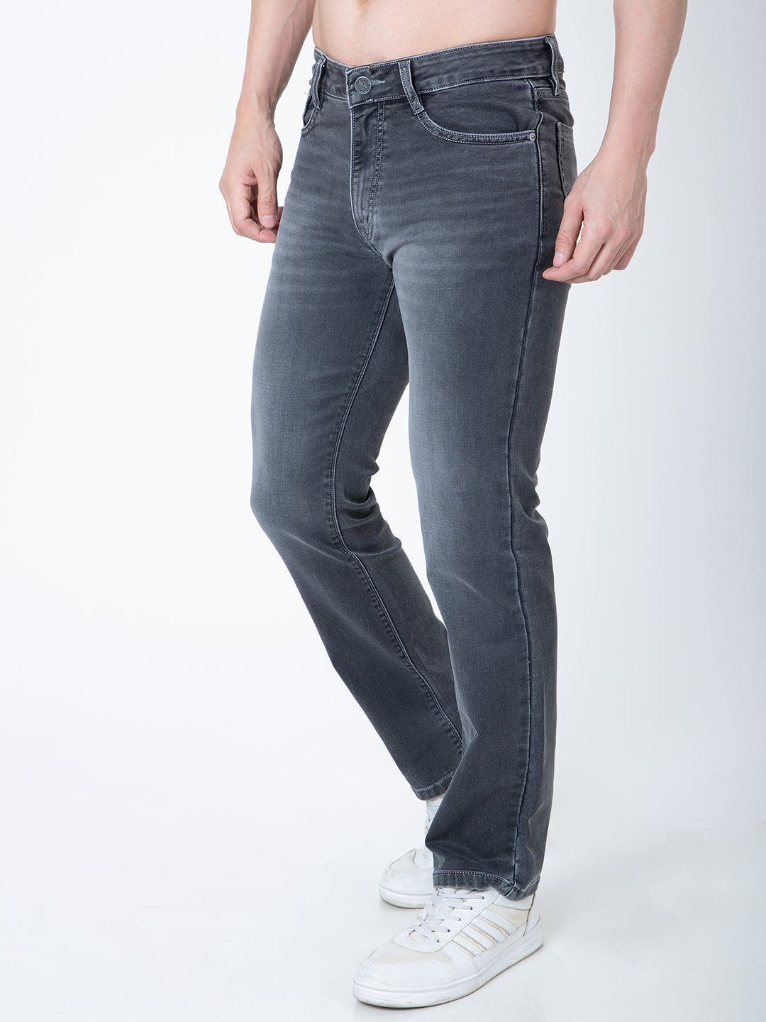 Men Grey Straight Fit Denim