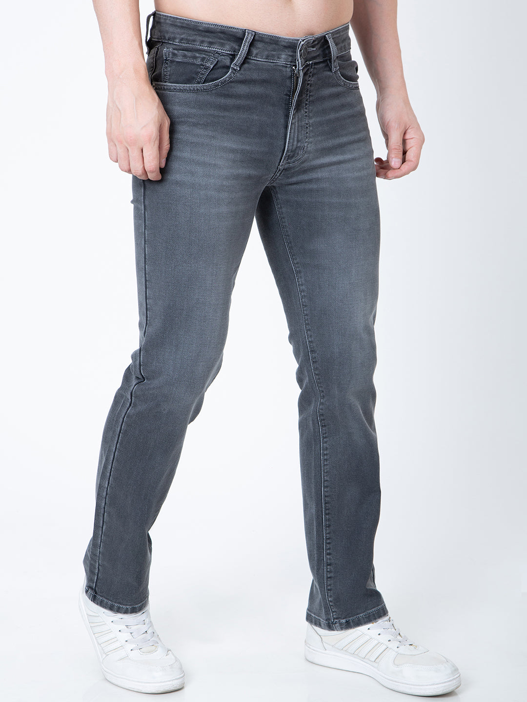 Men Grey Straight Fit Denim