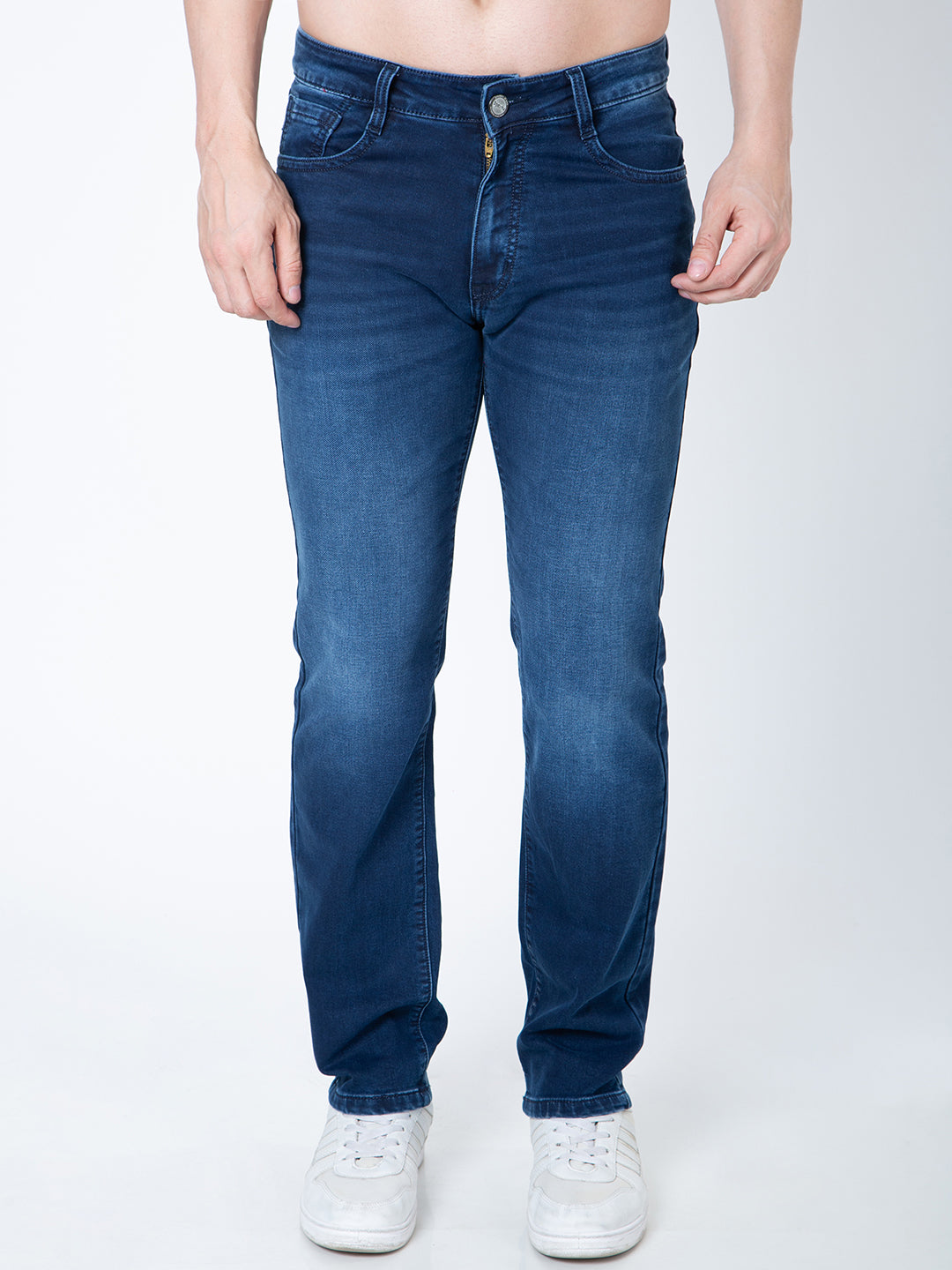 Men Dark Blue Straight Fit Denim