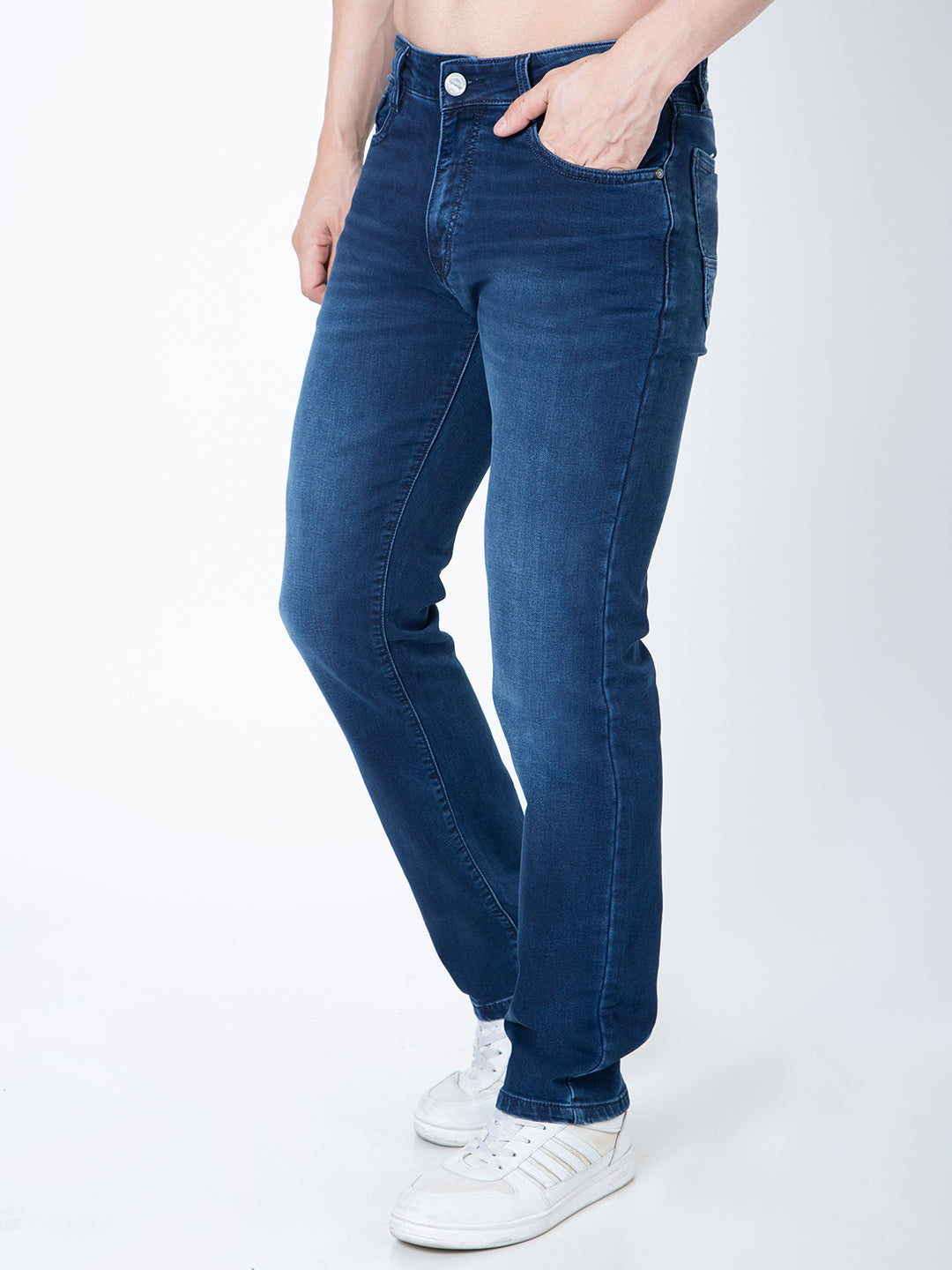 Men Dark Blue Straight Fit Denim