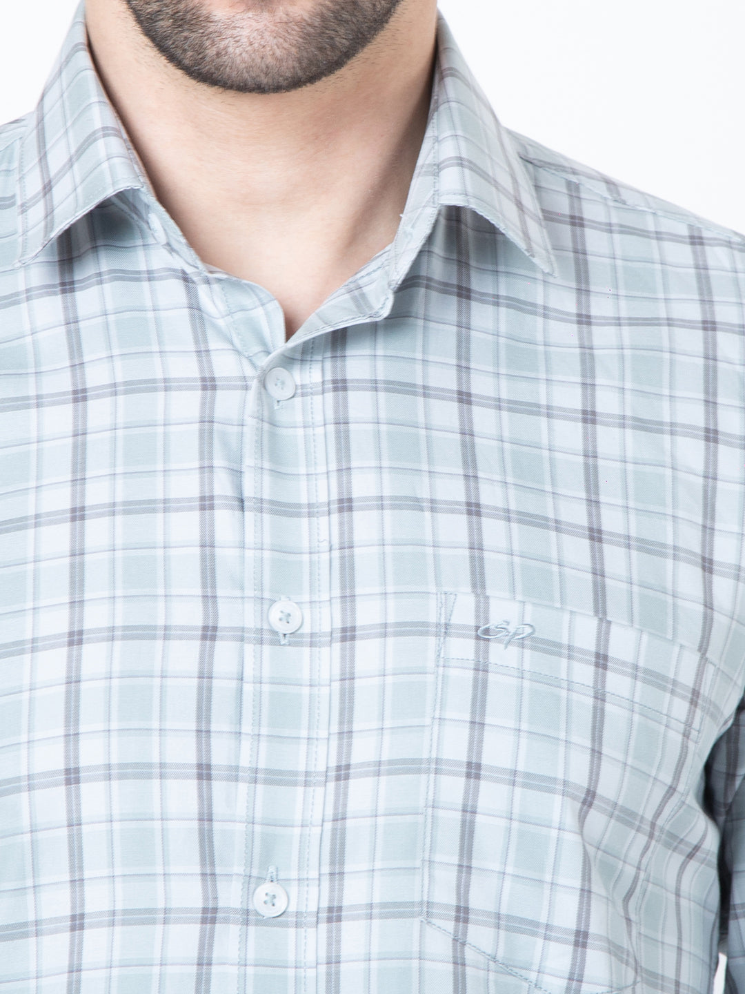Mens Indigo Check Casual Shirt