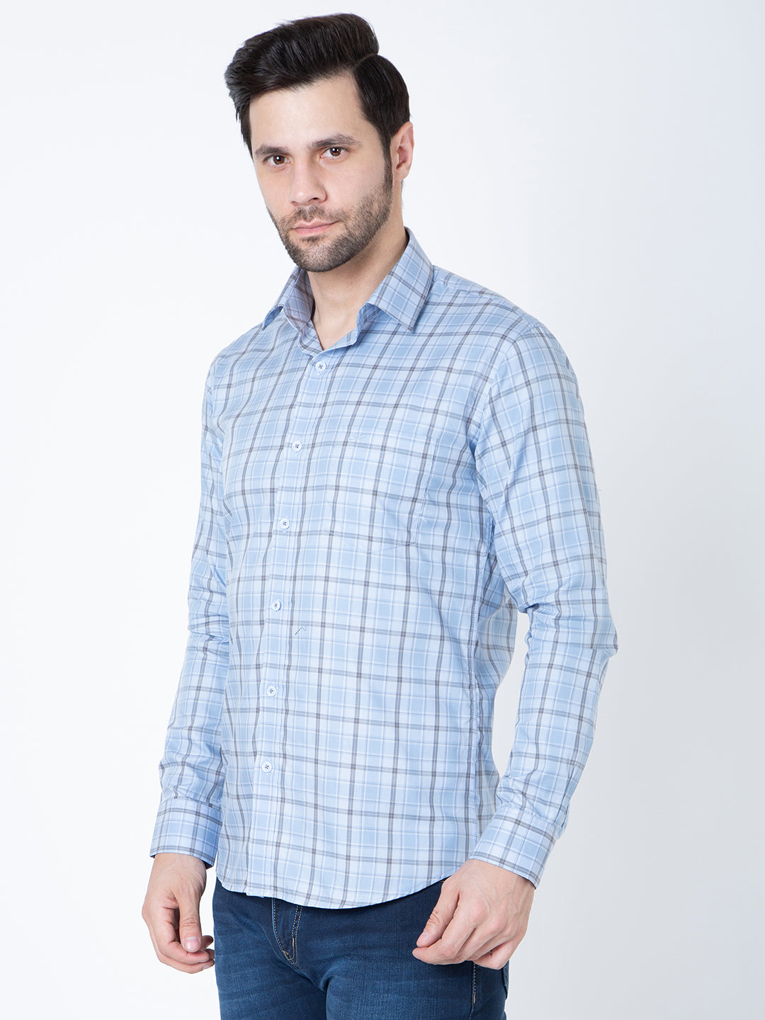 Men Sky Check Shirt