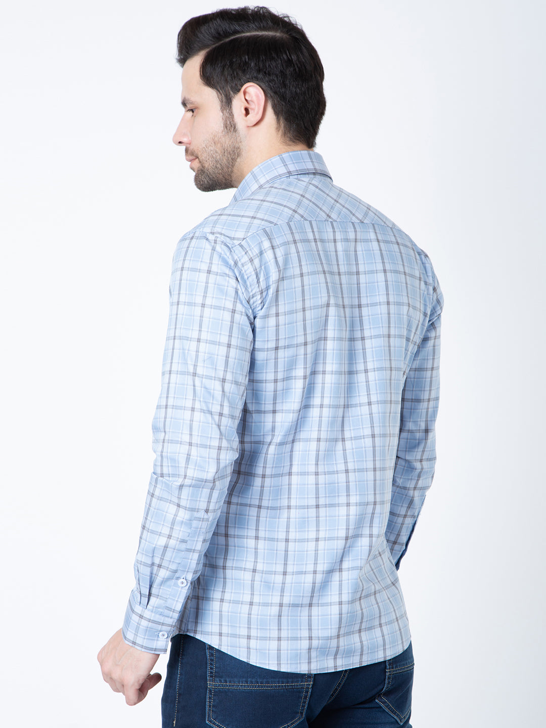 Men Sky Check Shirt
