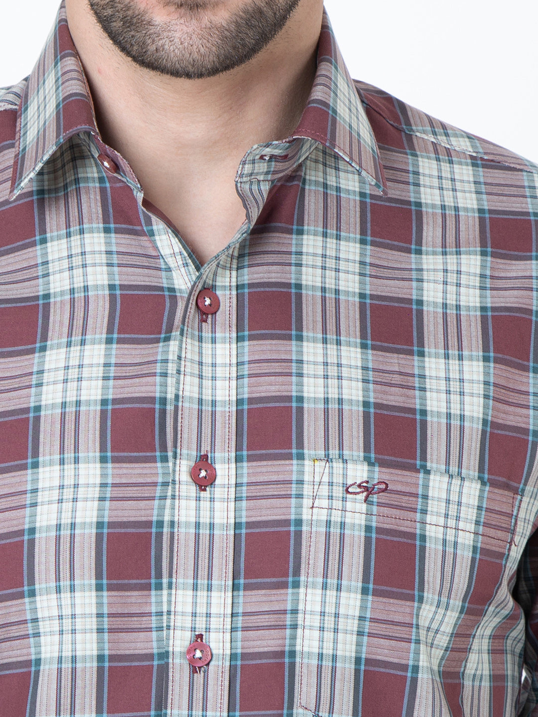 Mens Indigo Check Regular Fit Shirt