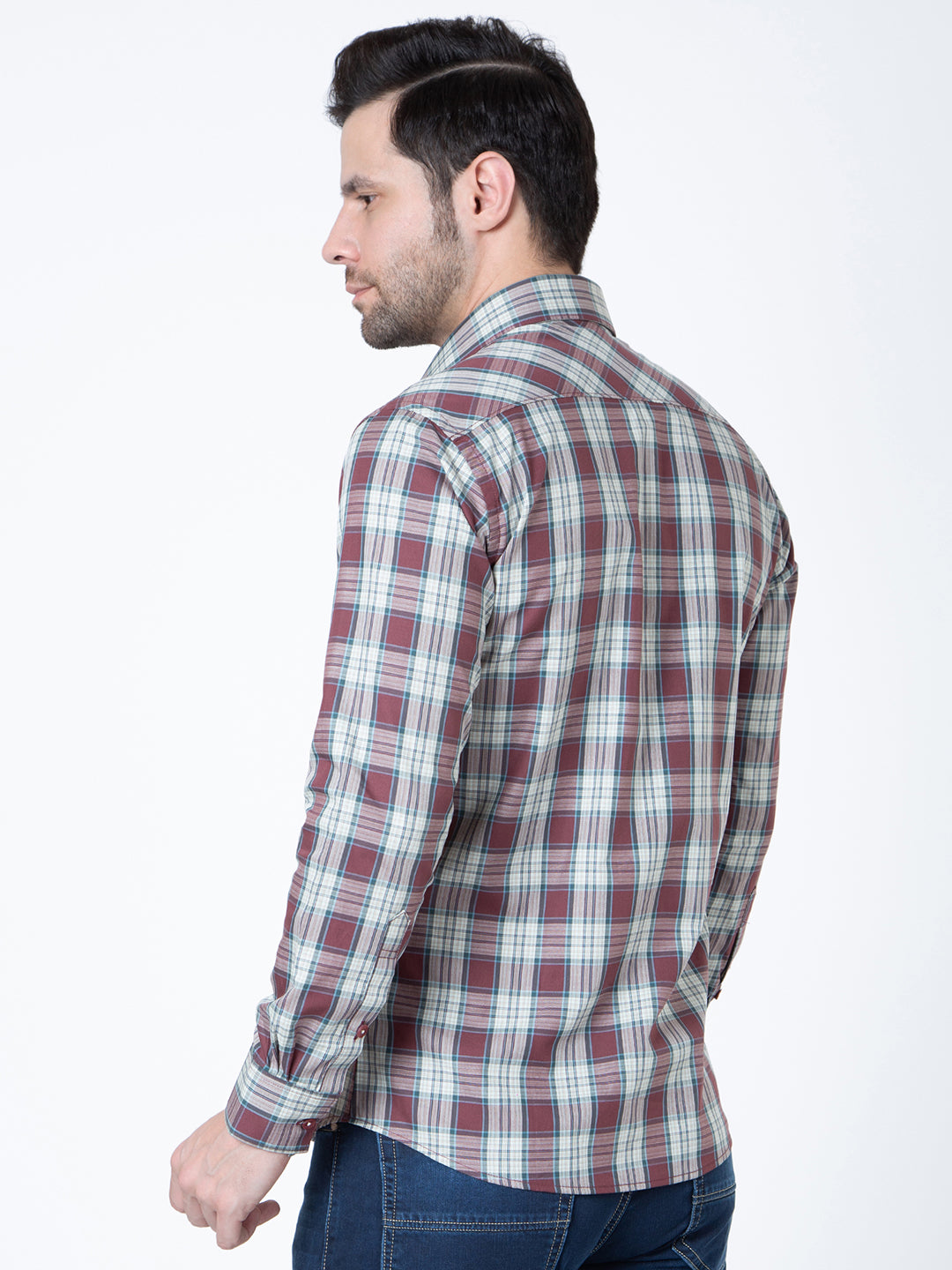 Mens Indigo Check Regular Fit Shirt