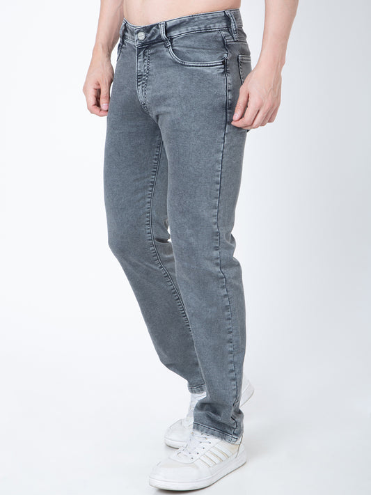 Men Light Grey Straight Fit Denim