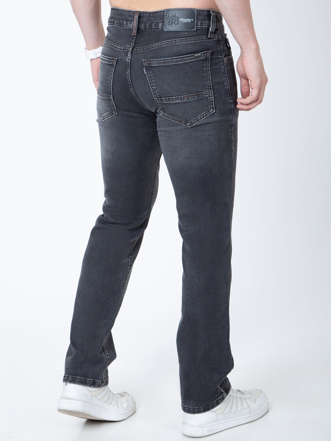 Sparky Cotton Jeans Men Dark Grey Straight Fit Denim – Sparkyjeans