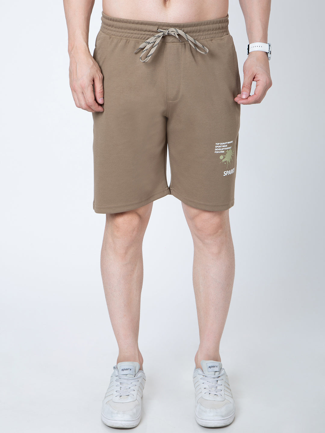 Men Mid-Rise Cotton Shorts