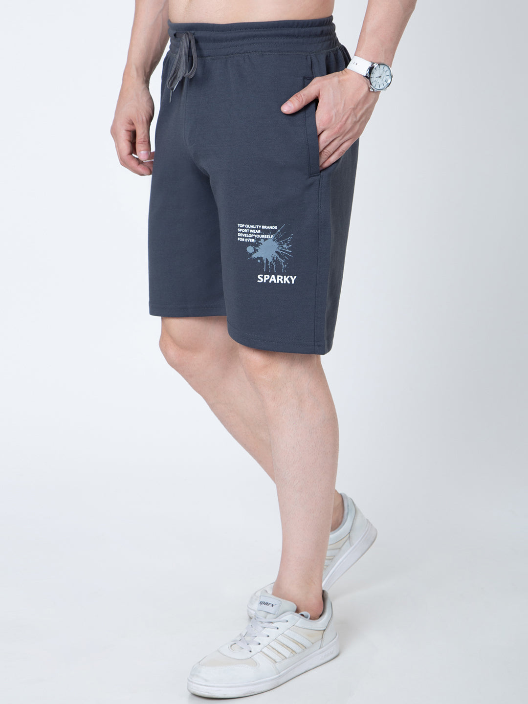 Men Mid-Rise Cotton Shorts
