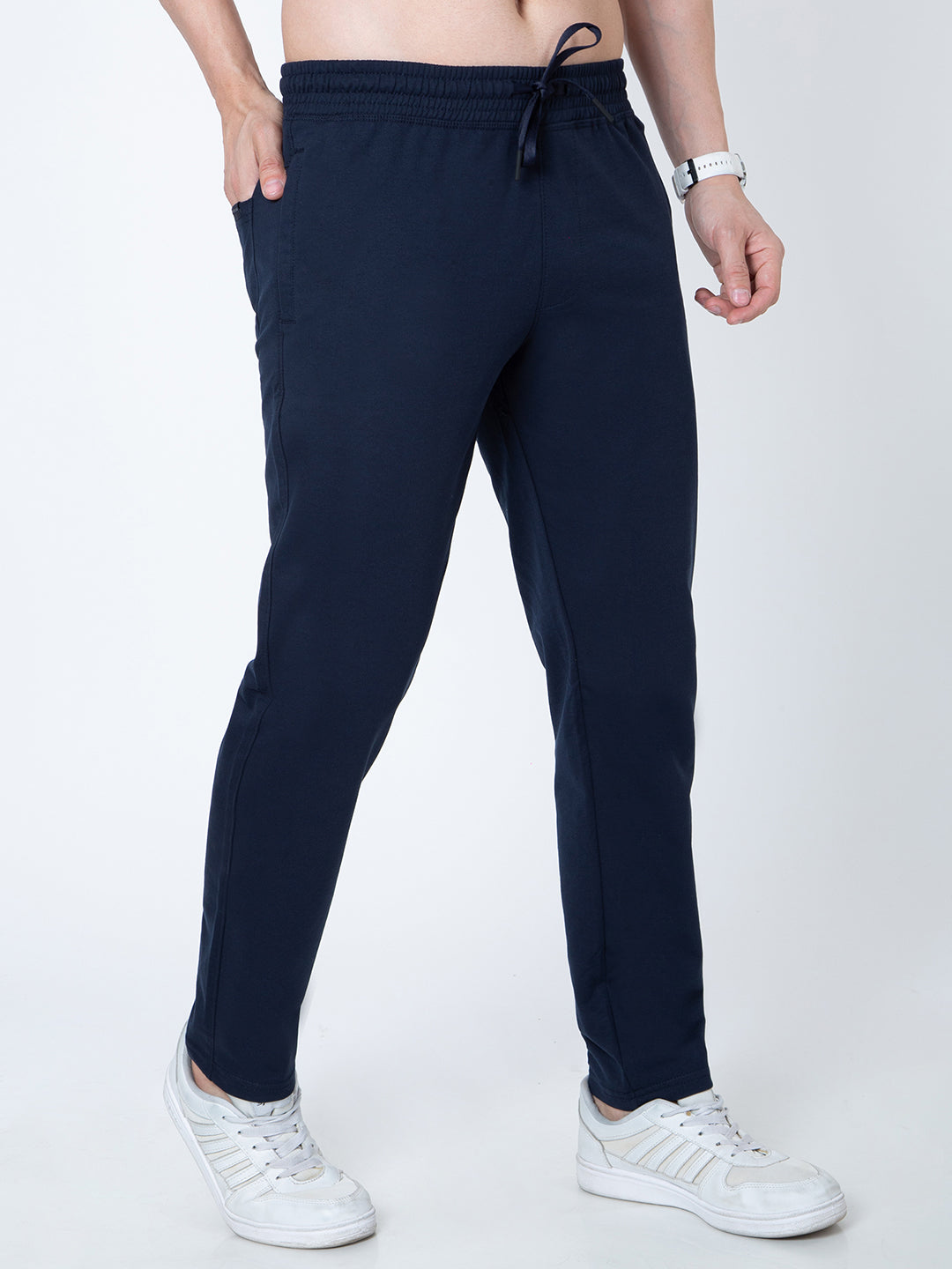 Men Solid Lower Track Pants
