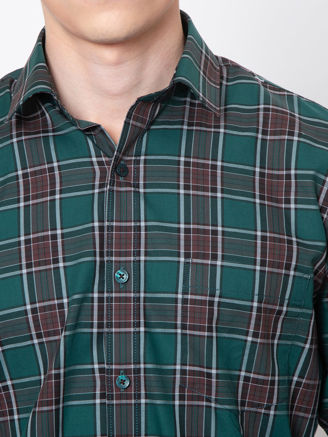Mens Indigo Check Casual Shirt