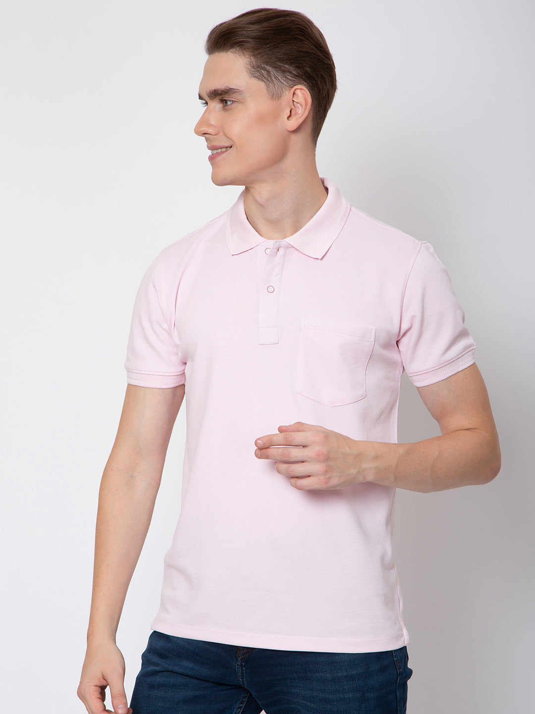 Men Polo Neck Solid Matty Tshirt