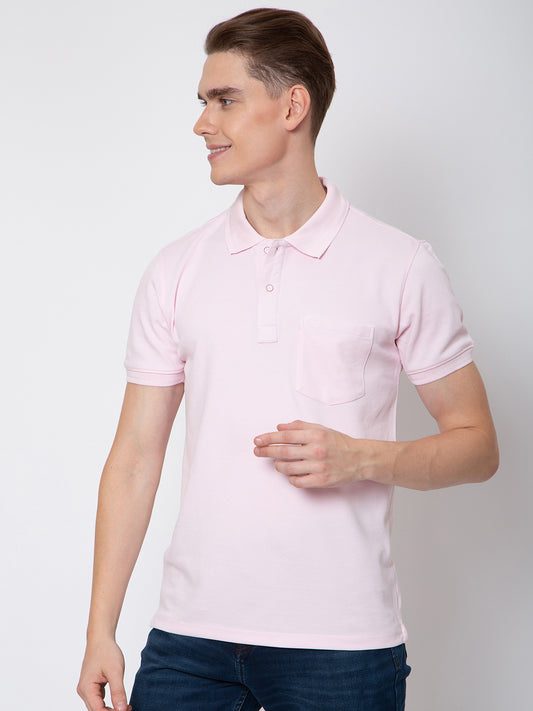 Men Polo Neck Solid Matty Tshirt