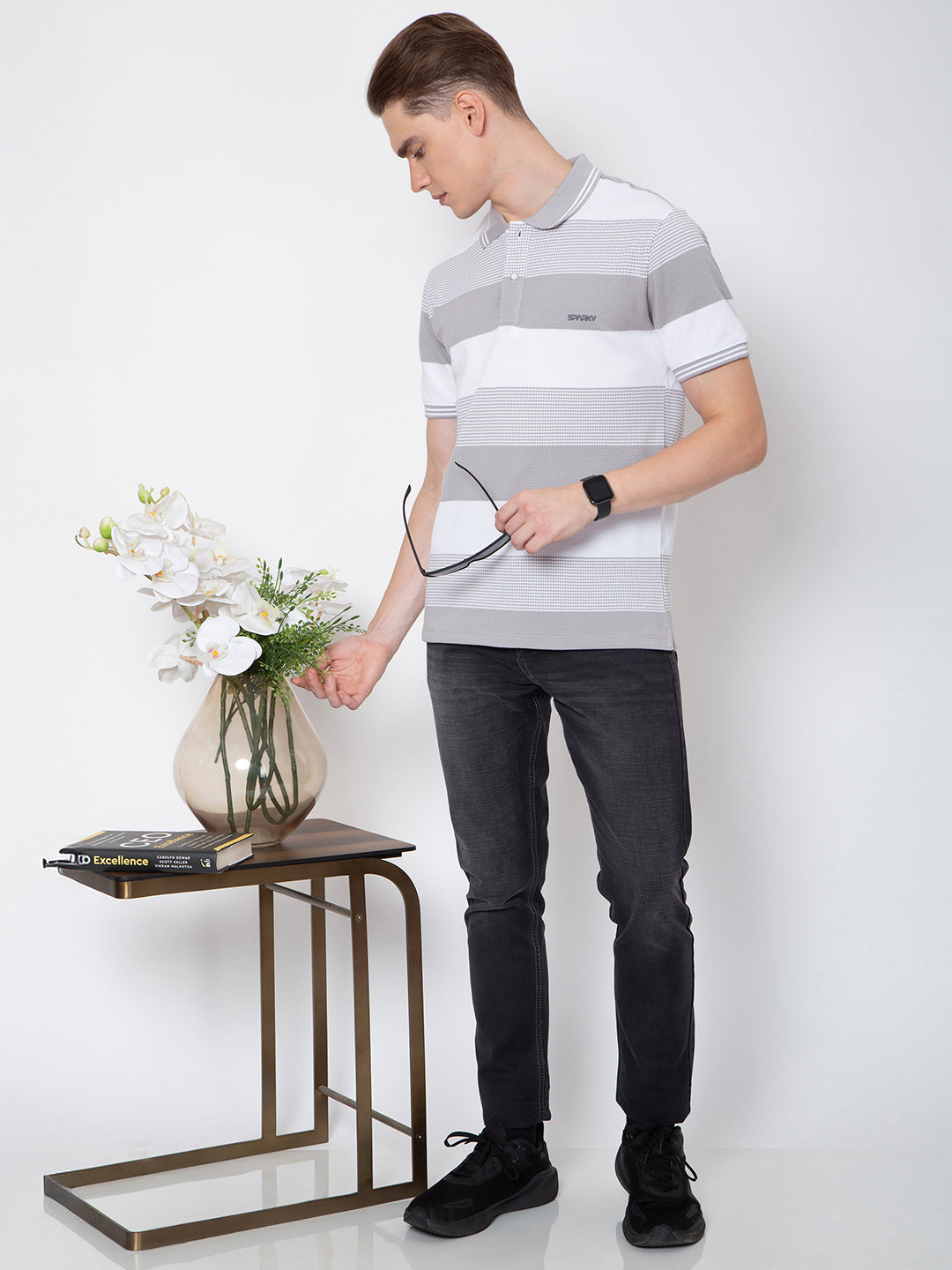 Men Polo Neck Striper T-Shirt