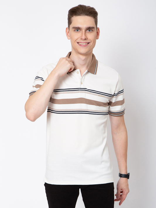 Men Polo Neck Waffle Knit Tshirt