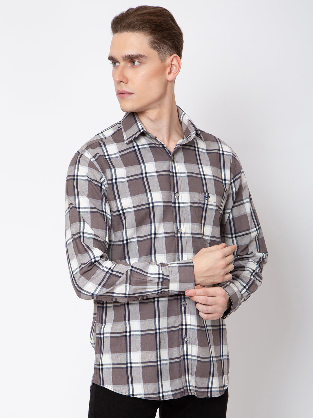 Mens Indigo Check Casual Shirt