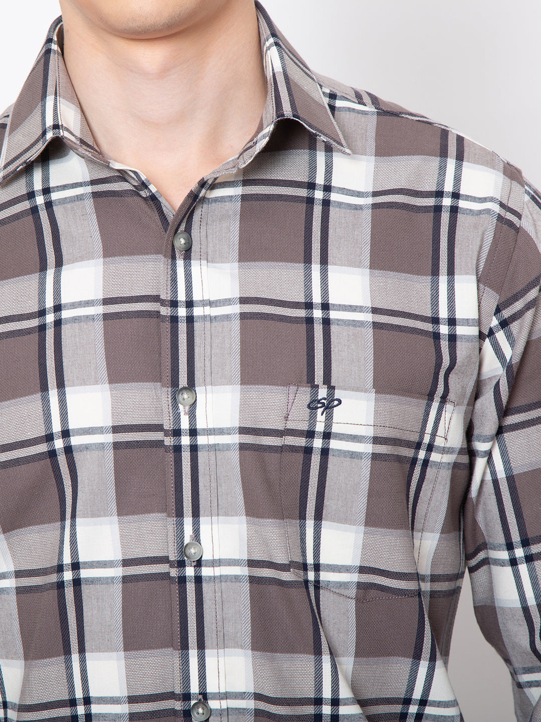 Mens Indigo Check Casual Shirt