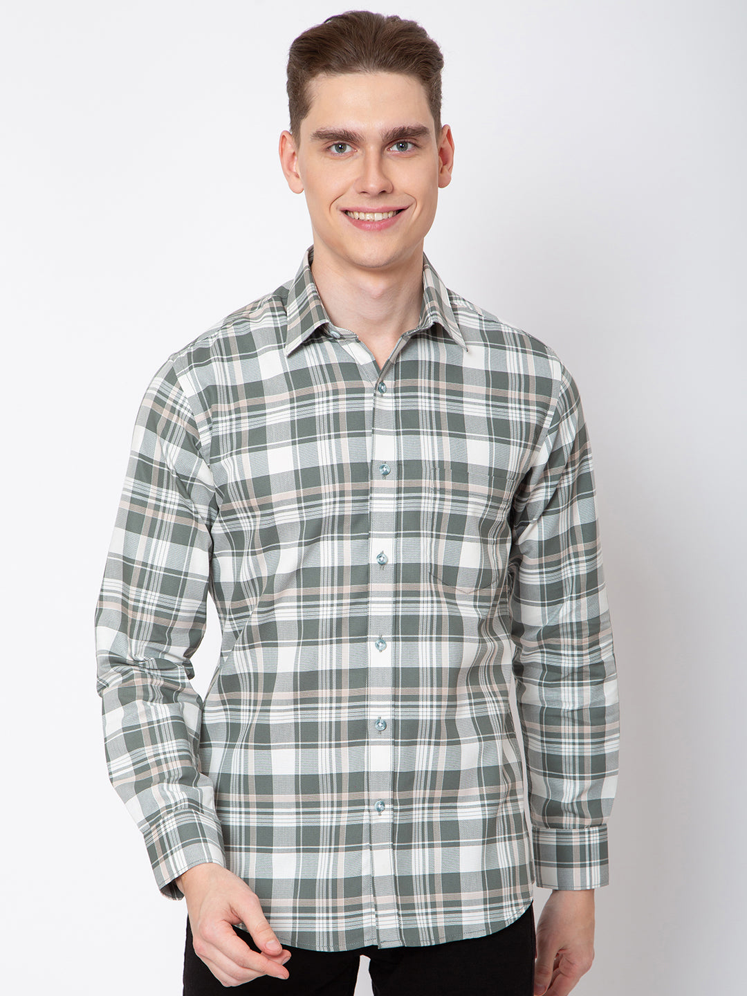 Mens Indigo Check Casual Shirt