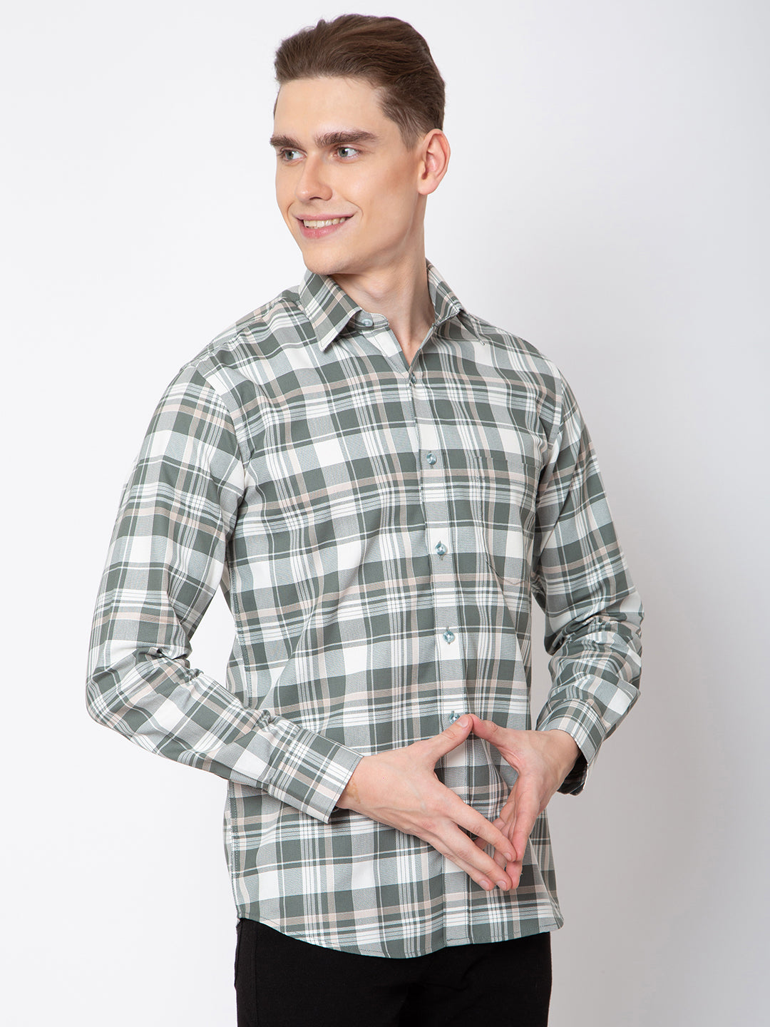 Mens Indigo Check Casual Shirt
