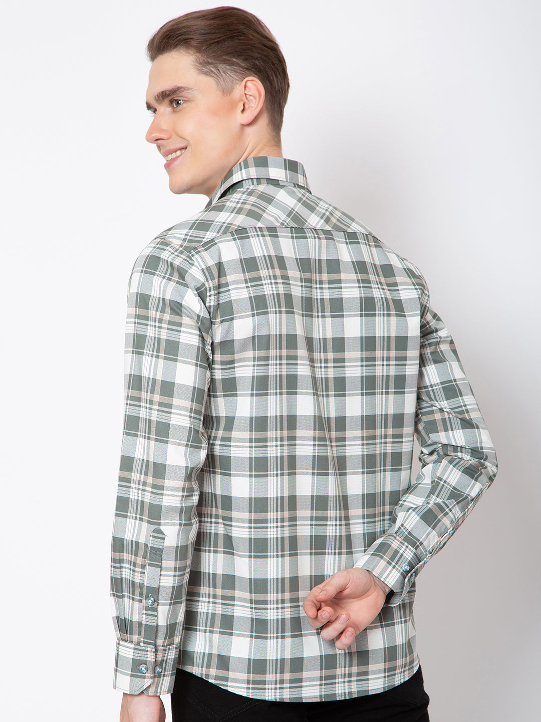Mens Indigo Check Casual Shirt