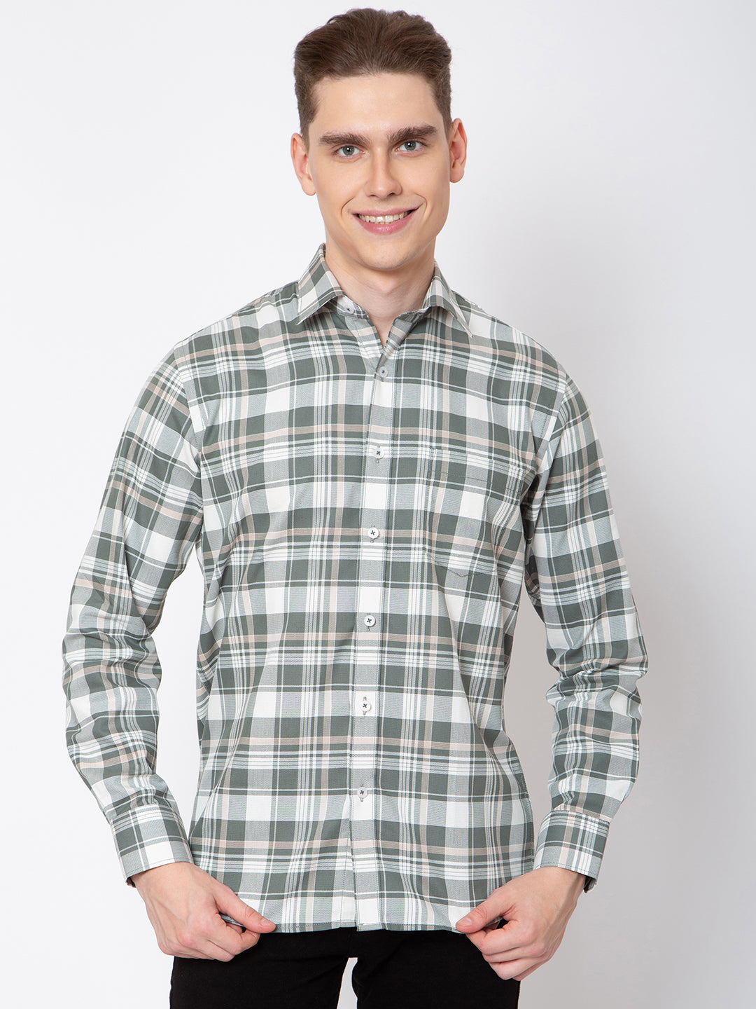 Mens Indigo Check Casual Shirt