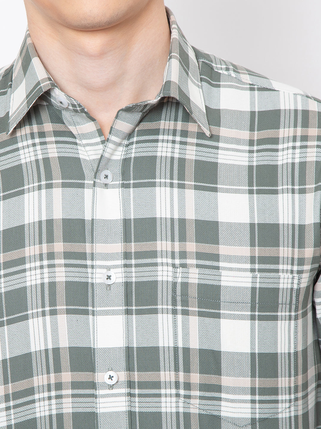 Mens Indigo Check Casual Shirt