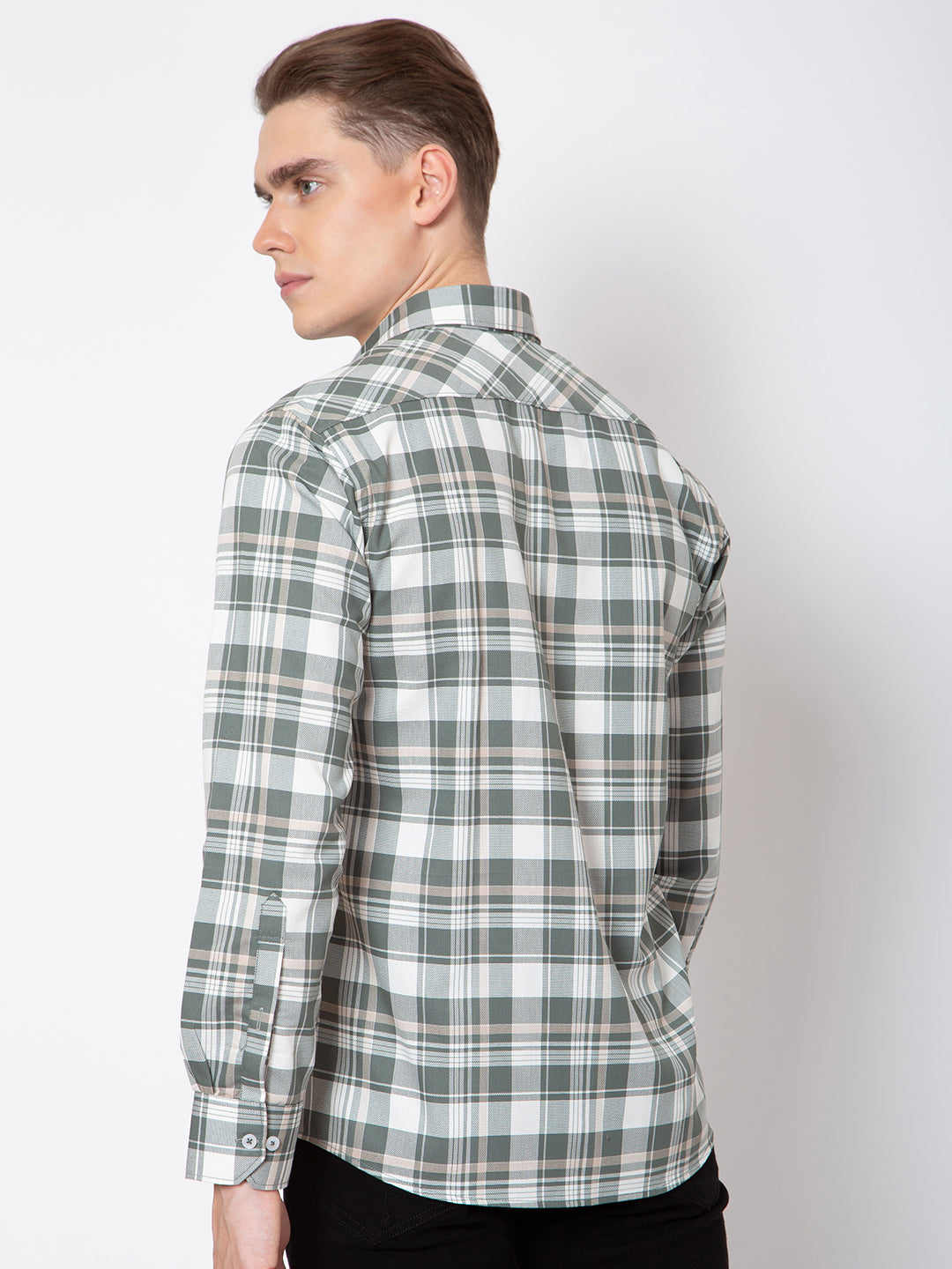 Mens Indigo Check Casual Shirt