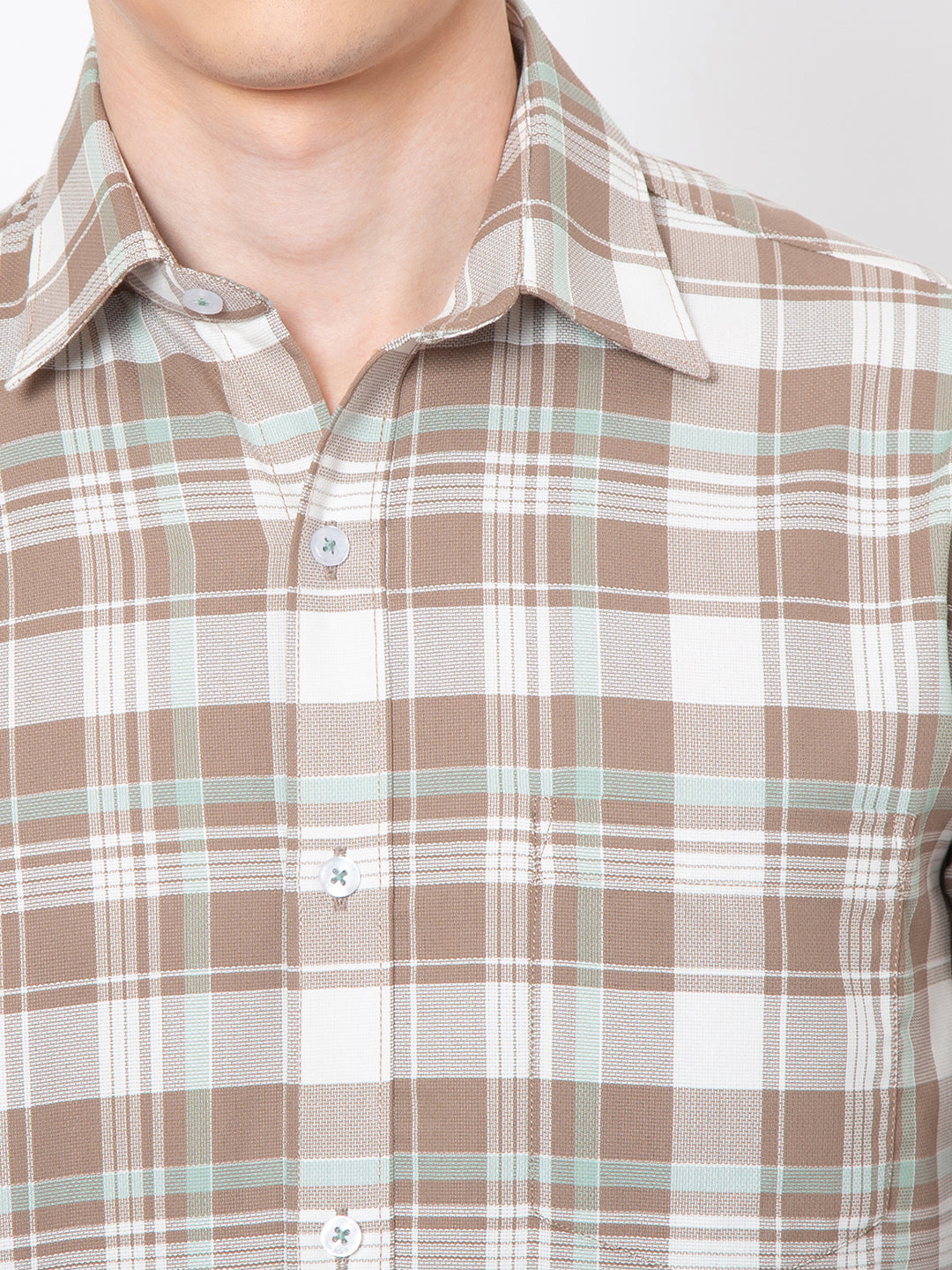 Mens Fawn Color Regular Fit Shirt