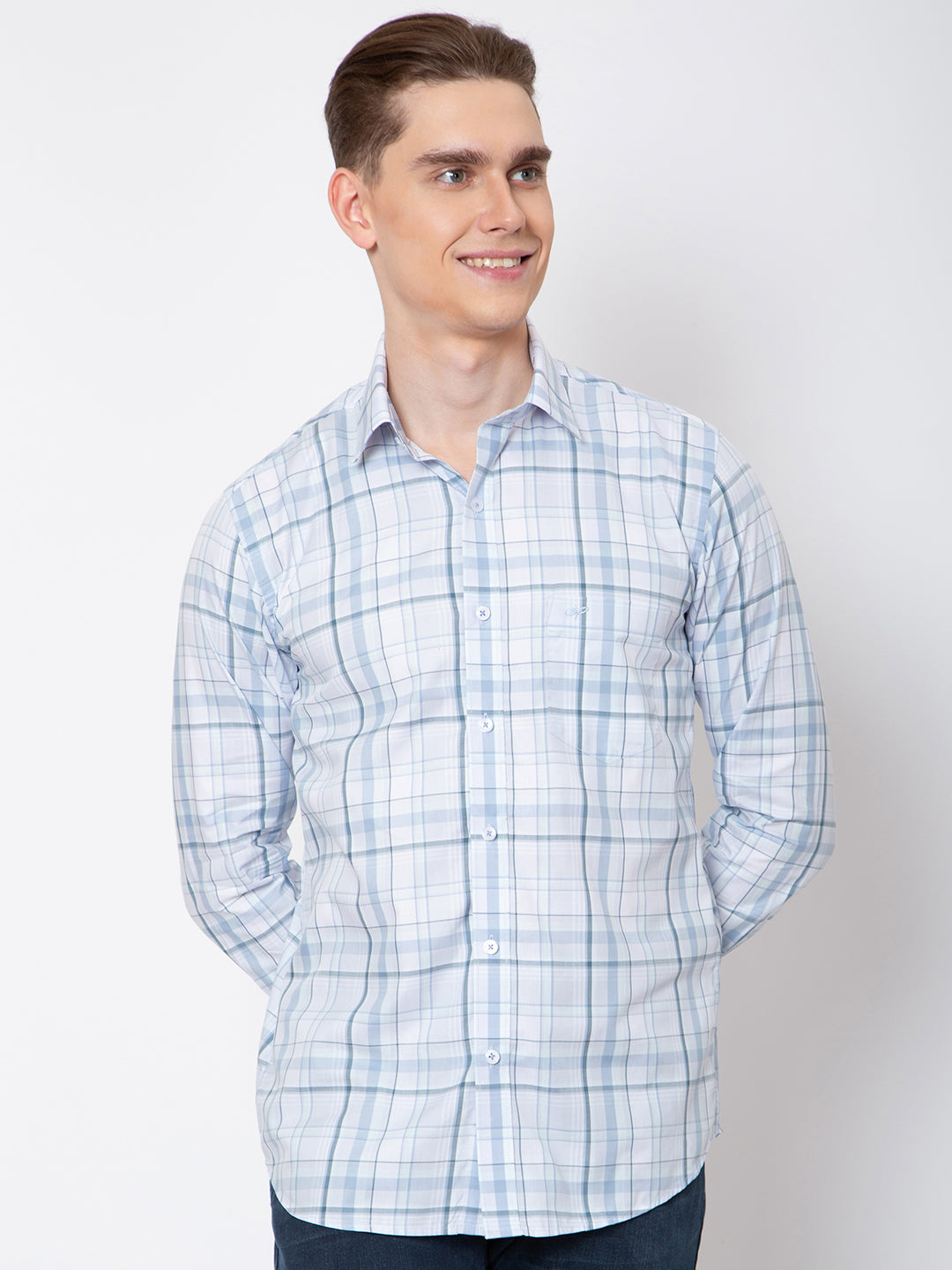 Men Pink Check Shirt