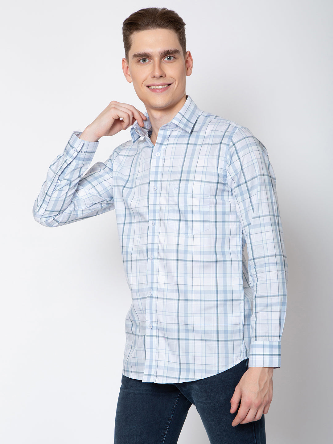 Men Pink Check Shirt
