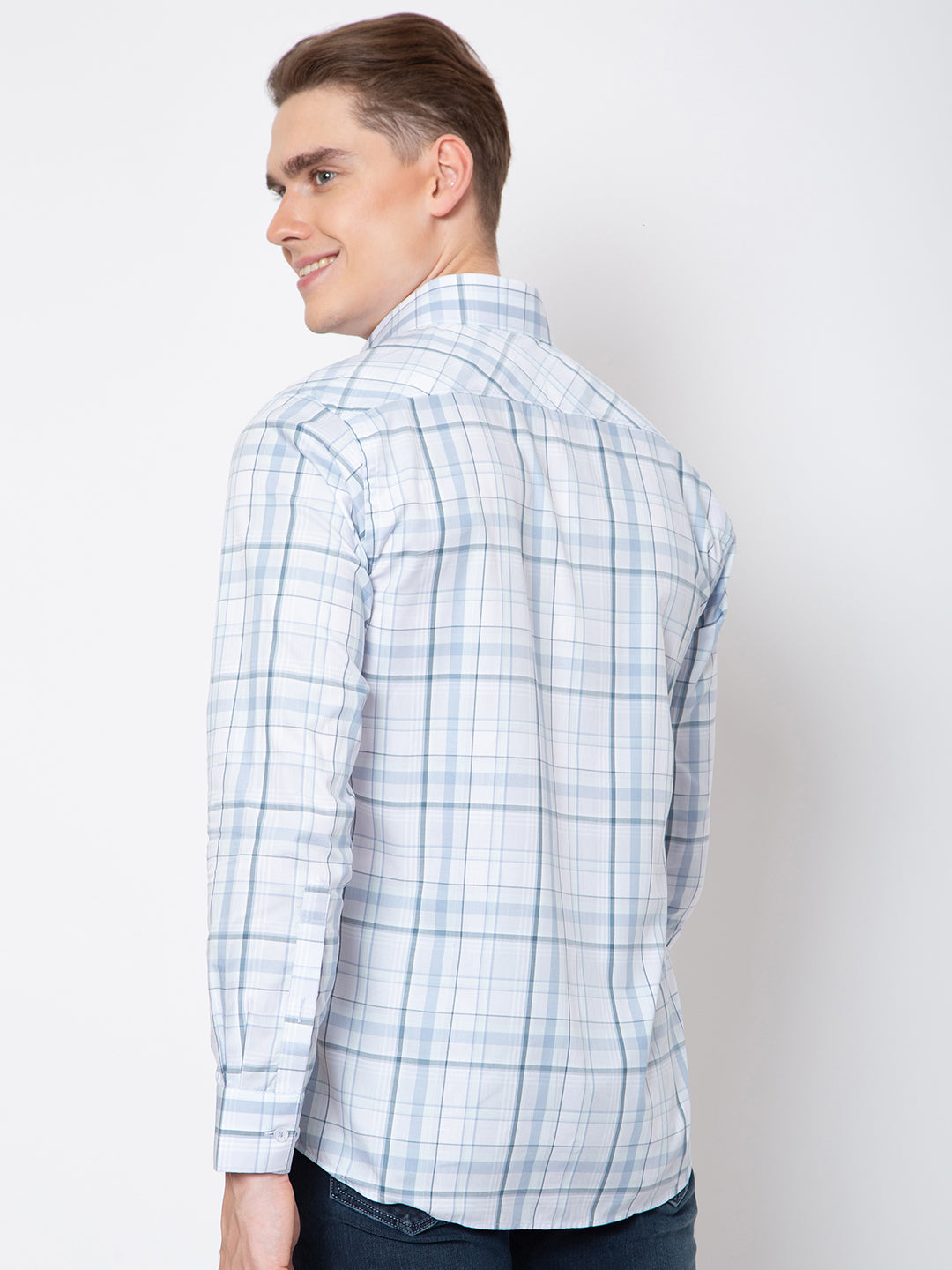 Men Pink Check Shirt