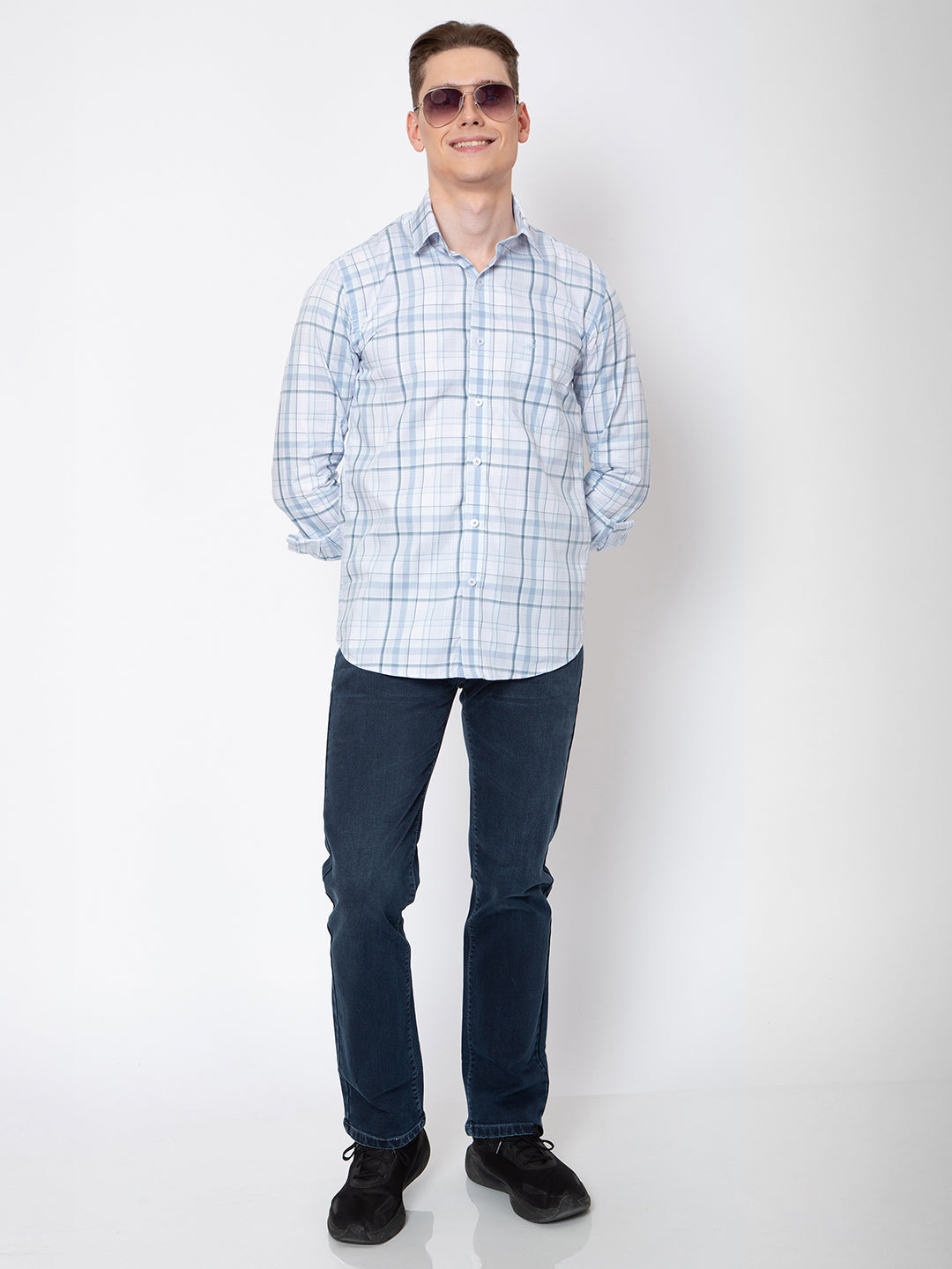 Men Pink Check Shirt