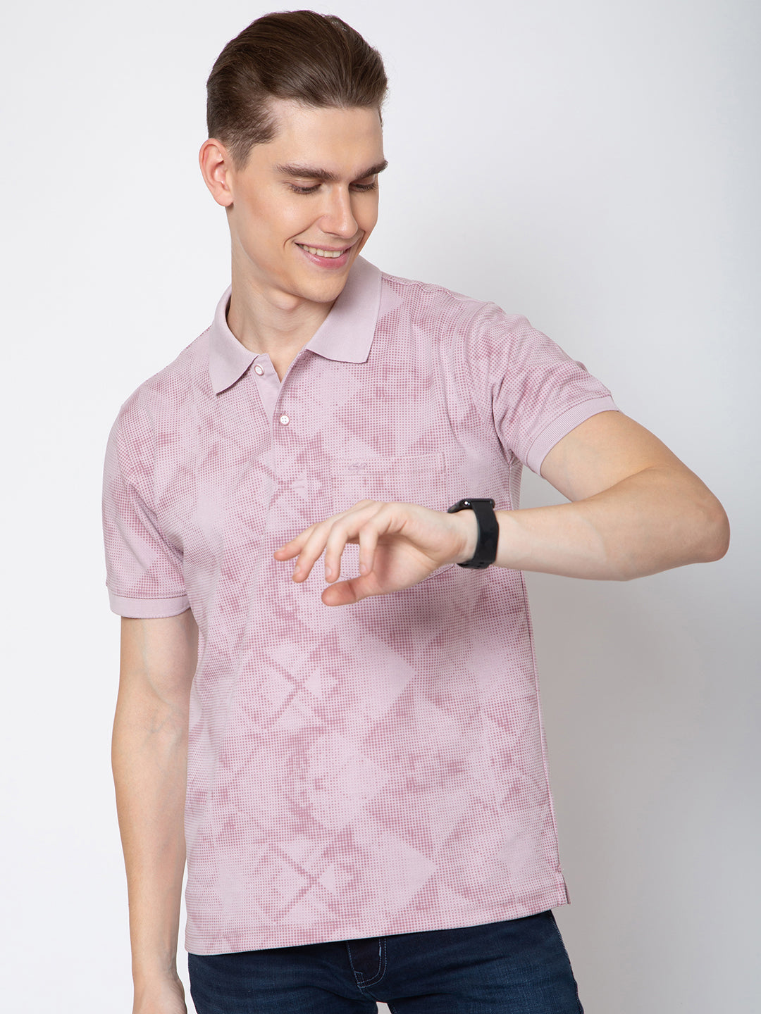 Men Polo Neck All Over Print Tshirt
