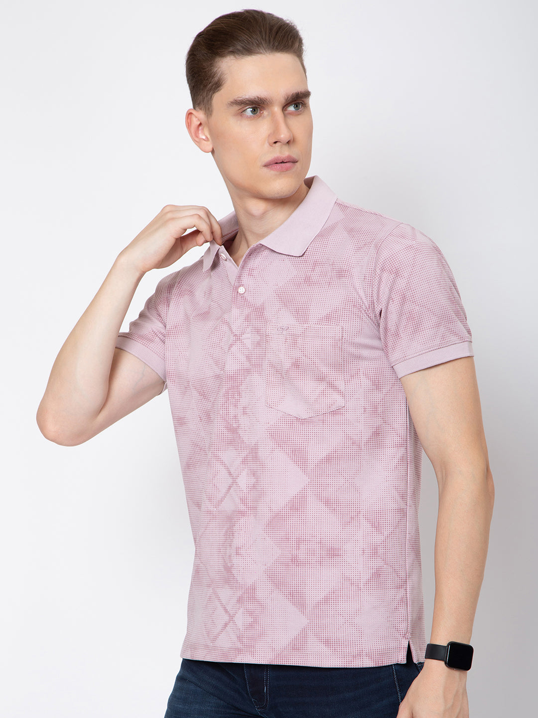 Men Polo Neck All Over Print Tshirt