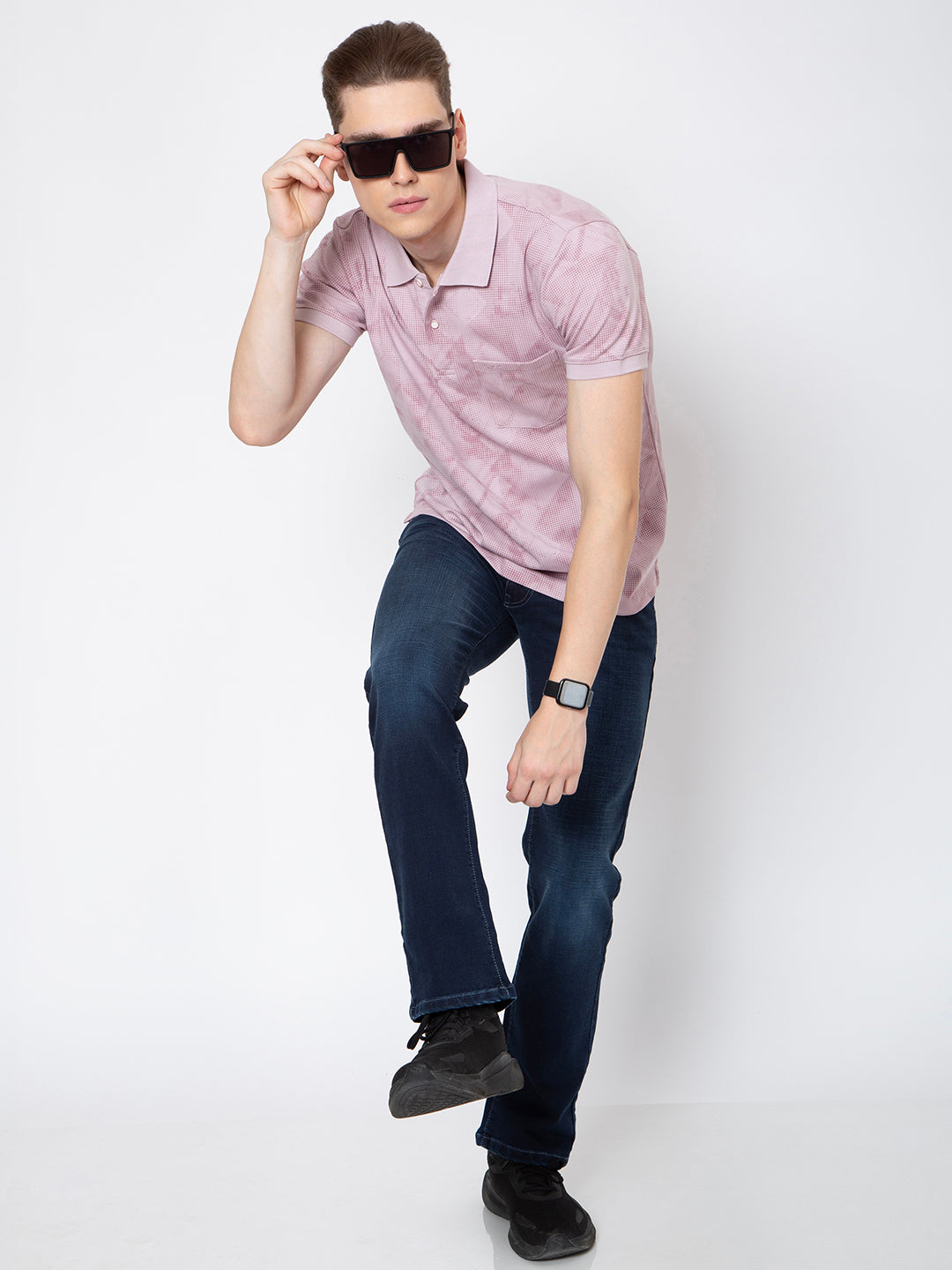 Men Polo Neck All Over Print Tshirt