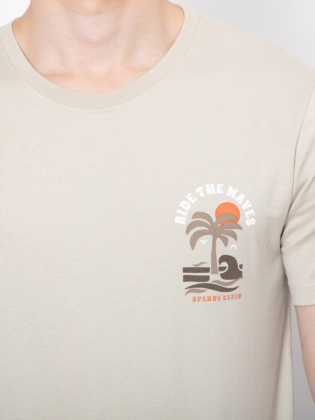 Mens Round Neck Front Back Print