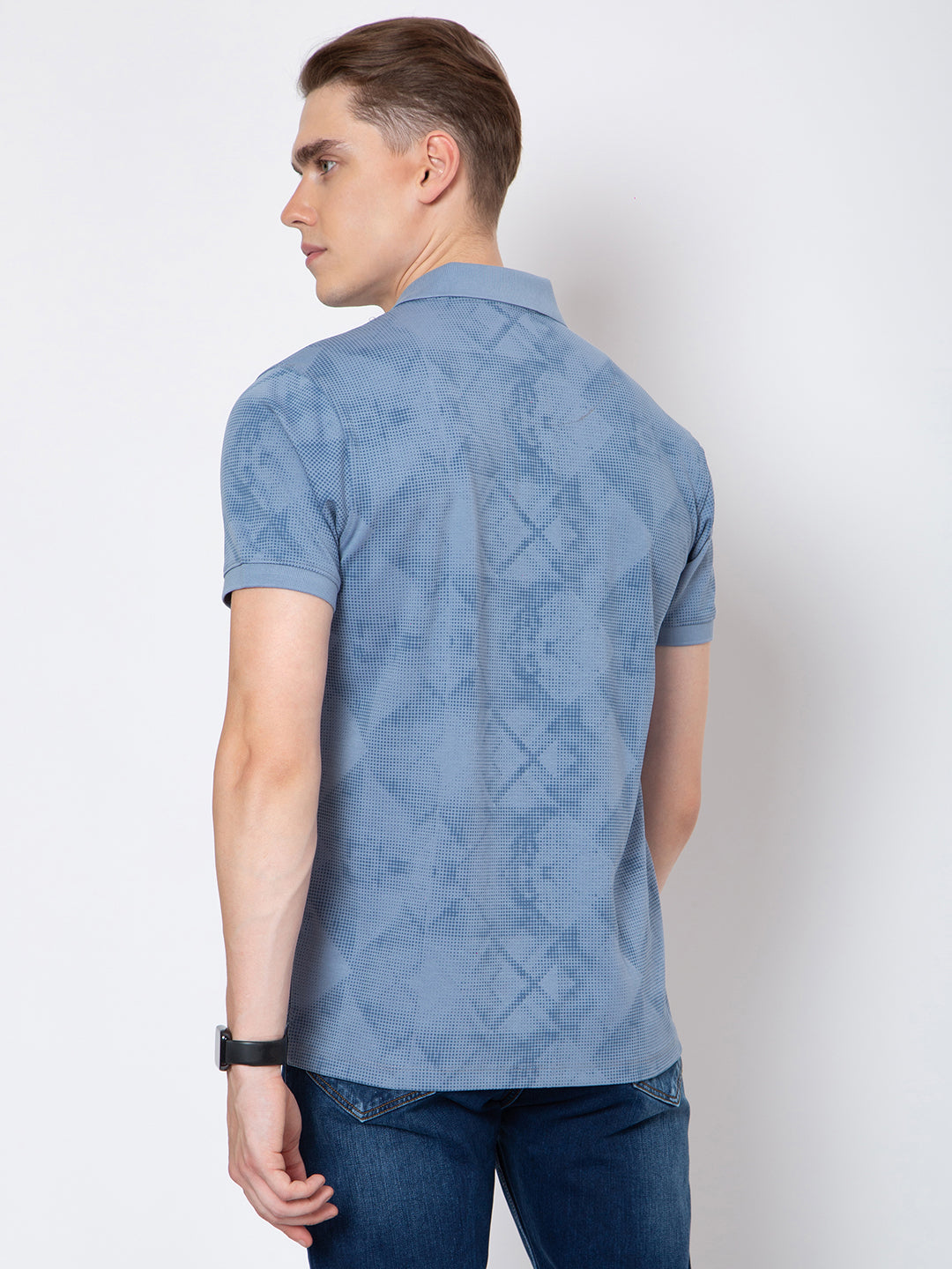 Men Polo Neck All Over Print Tshirt