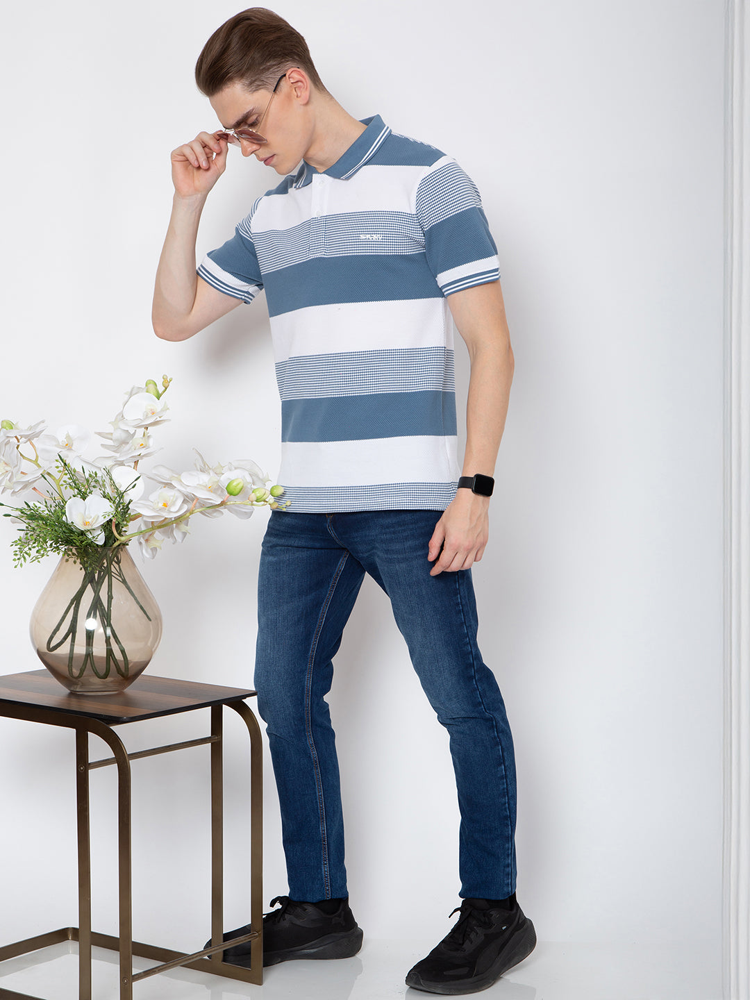 Men Polo Neck Striper T-Shirt