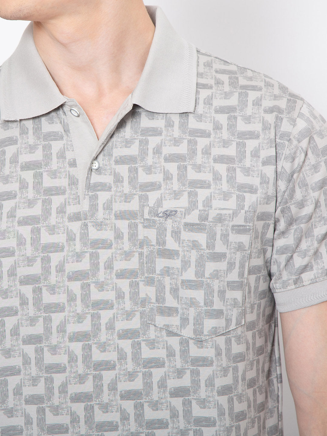Men Polo Neck All Over Print Tshirt