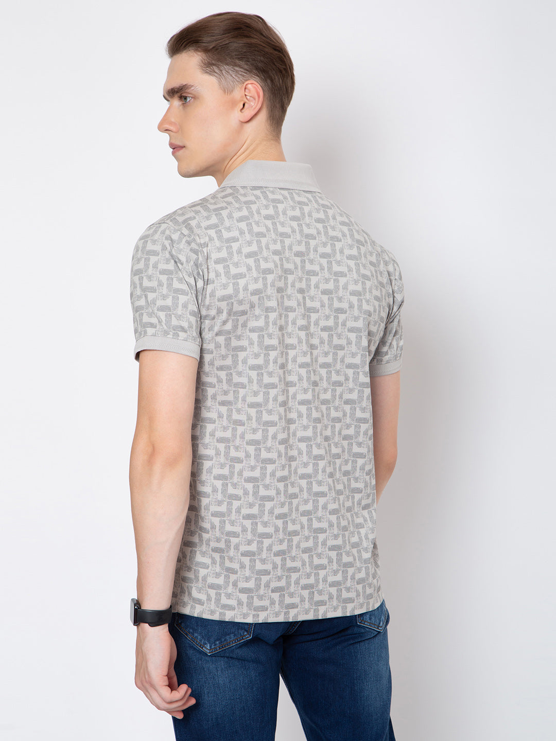Men Polo Neck All Over Print Tshirt