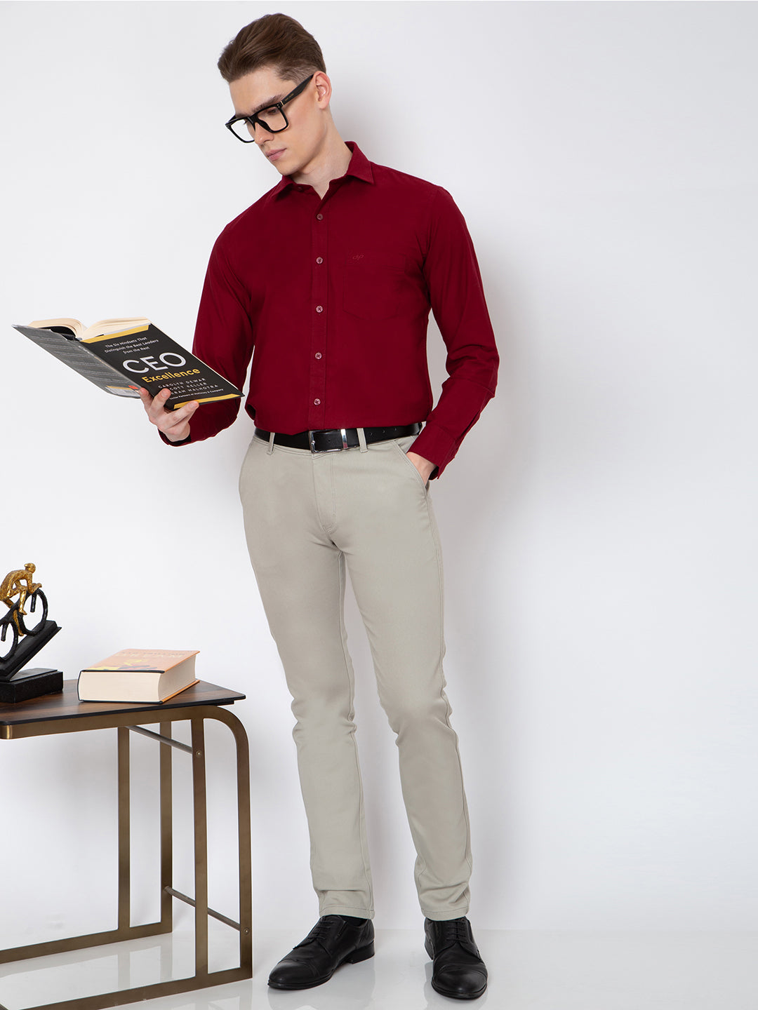 Mens Solid Color Full Sleeves Shirt
