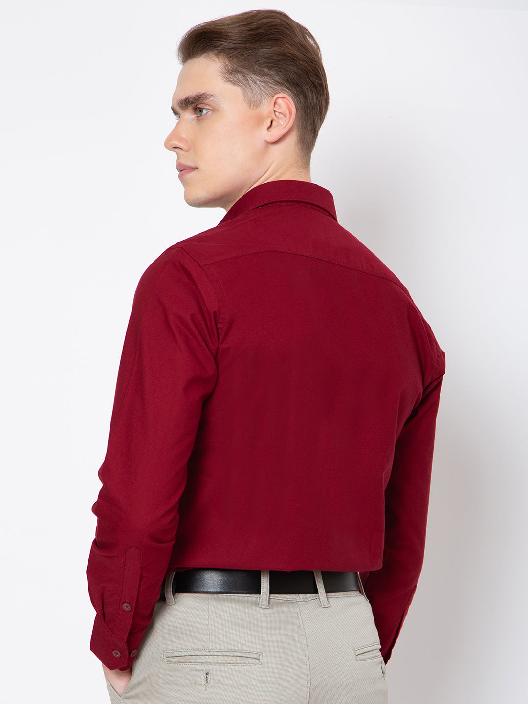 Mens Solid Color Full Sleeves Shirt