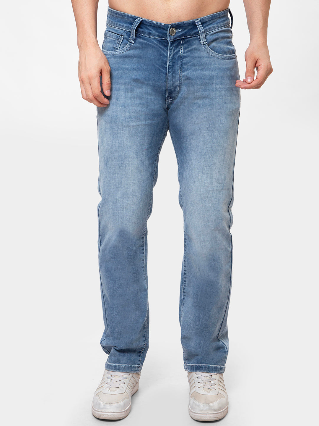 Men Light Blue 	Straight Fit Denim