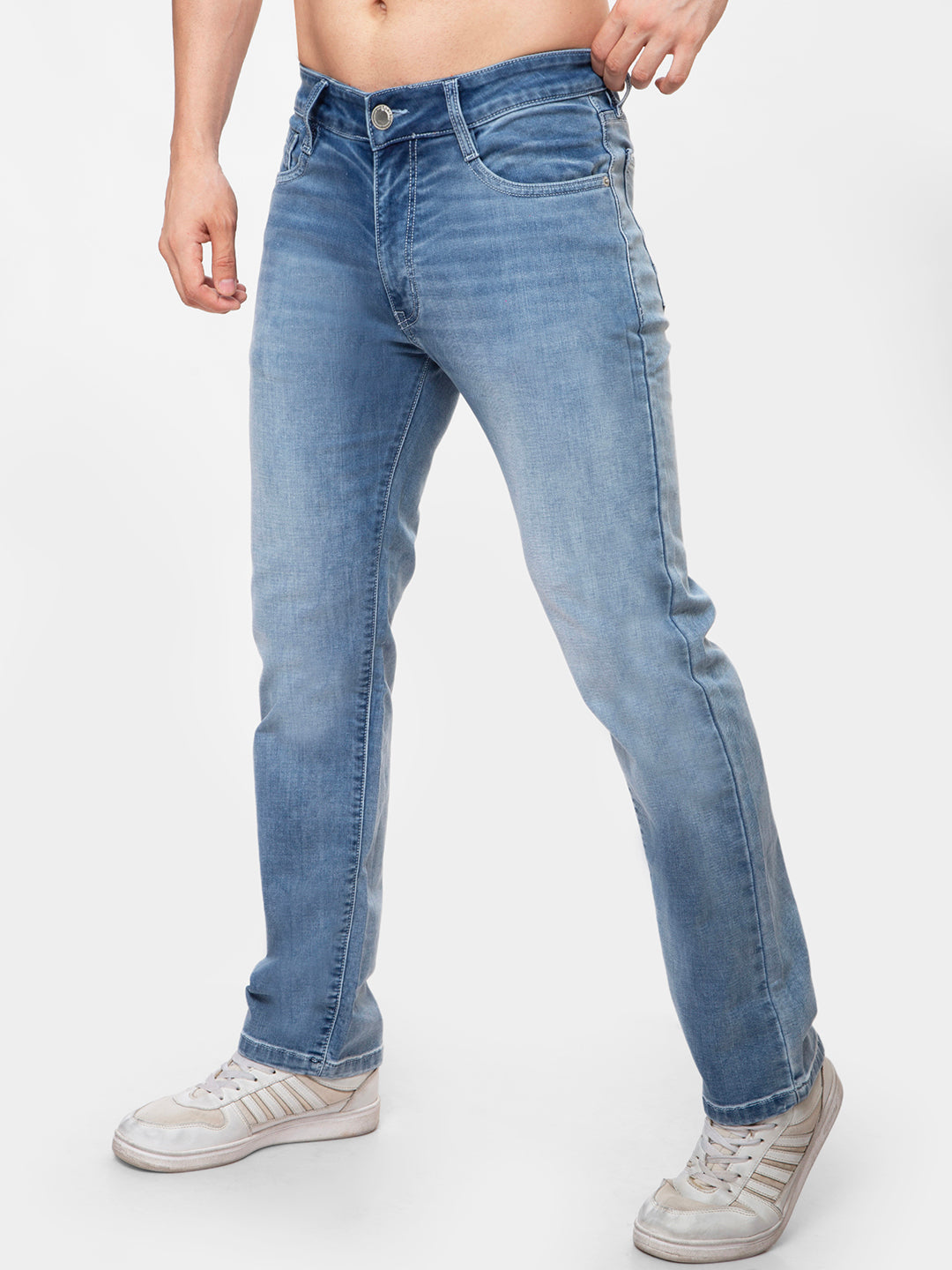 Men Light Blue 	Straight Fit Denim