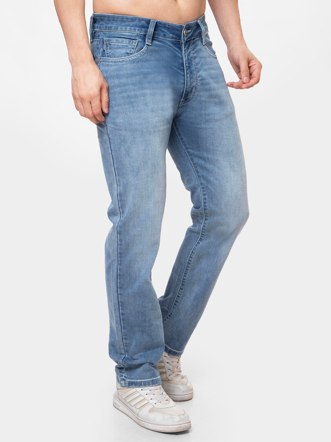 Men Light Blue 	Straight Fit Denim